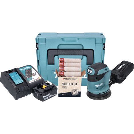 Makita DBO 180 Y1 Ponceuse Excentrique Sans Fil, 18V + 1x Batterie 1,5