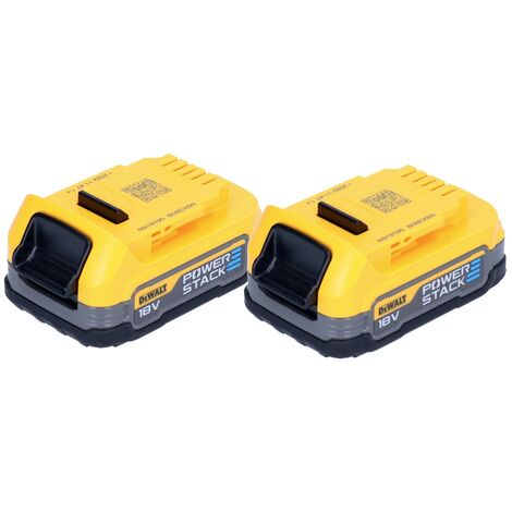 DeWalt Kit batterie DCBP 034 E2 2x batterie Powerstack 18 V 1,7 Ah / 1700 mAh XR Li-Ion - avec indicateur de charge