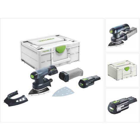 Festool – Ponceuse triangulaire sans fil 18V – Moteur Brushless EC-TEC – Patin 100 x 150 mm – Autonomie illimitée avec adaptateur secteur - 400-Basic