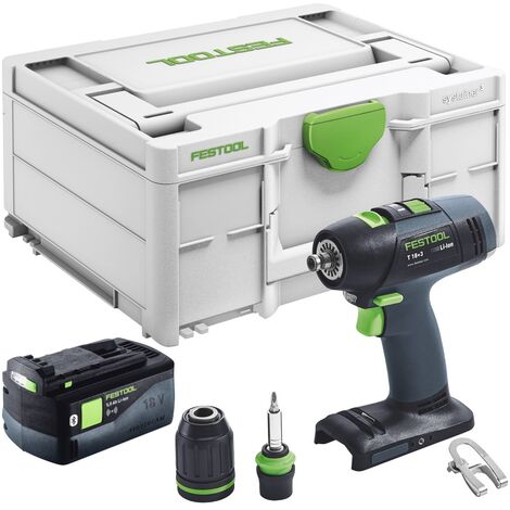 Festool T 18+3 Basic Perceuse-visseuse sans fil 18 V 50 Nm Brushless + 1x batterie 5,0 Ah + Systainer - sans chargeur