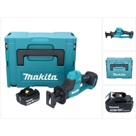 Makita DJR 189 M1J Scie recipro sans fil 18 V Brushless + 1x batterie 4,0 Ah + Makpac - sans chargeur