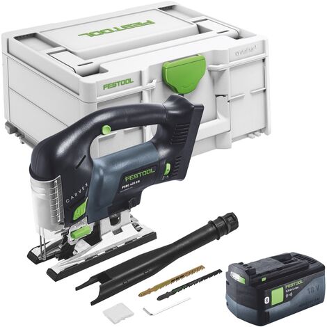 Festool CARVEX PSBC 420-Basic Scie sauteuse pendulaire sans fil 18 V 120 mm Brushless + 1x batterie 5,0 Ah + Systainer - sans chargeur