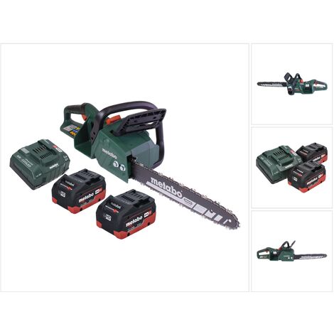 Metabo MS 36-18 LTX BL 40 Trononneuse d'elagage sans fil 36 V ( 2x 18 V ) 40 cm 22 m/s Brushless + 2x batterie 5,5 Ah + kit chargeur