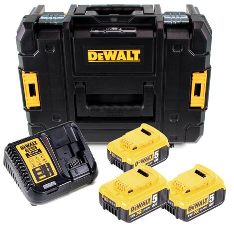 DEWALT Pack 3 batteries 18V 5Ah + chargeur - DCB115P3