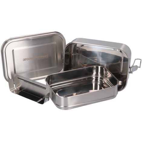 Toolbrothers Set Pranzo In Acciaio Inox – 1200 Ml Contenitore Con Scomparti + Borraccia 500 Ml + Posate 4 In 1 + Borsa Termica 7,5 L – Ecologico BPA Free