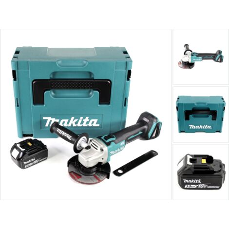 Makita – Meuleuse sans fil 18V 125 mm – Moteur Brushless – Vitesse 8500 tr/min – Coffret MAKPAC avec 1 batterie 3,0Ah (1/4)