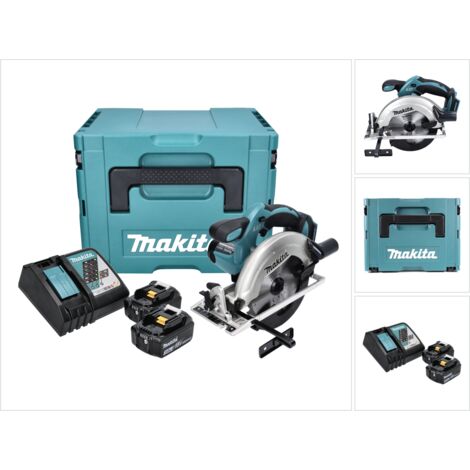 Makita – Scie circulaire sans fil 18V – Lame Ø 165mm – Profondeur de coupe 57mm – 2 batteries 3,0Ah – Chargeur rapide DC 18 RC – Coffret Makpac