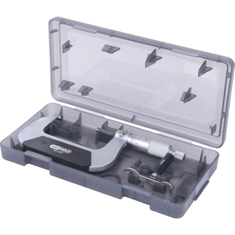 Ks Tools – Micromètre 50-75mm – Précision +/- 0,01mm – Système d'avance à cliquet – Acier inoxydable avec surfaces durcies