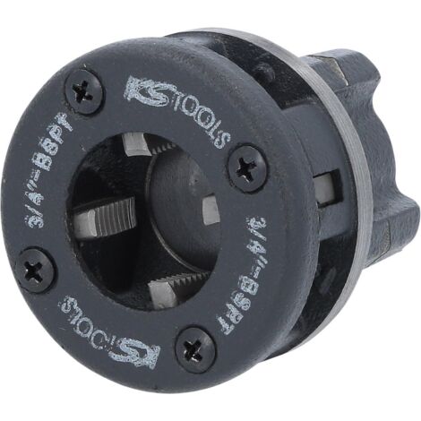 Ks Tools – Tête de filière pas gaz Ø3/4'' – Acier spécial – Pour filetages à droite BSPT – Faible encombrement pour accès difficile