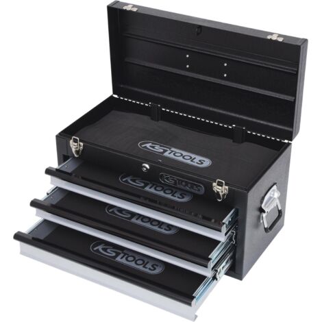 Kstools – Coffre à outils 3 tiroirs noir – Construction en acier rigide 0,8 mm – Verrouillage centralisé – Dimensions 255x508x303mm (1/7)
