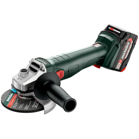 Metabo – Meuleuse d'angle sans fil 18V avec 2 batteries 4Ah – Diamètre disque 125 mm – Vitesse 8500 tr/min – Moteur puissant pour coupe précise - 2x4Ah