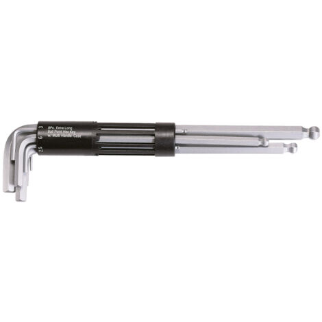 KS Tools - Jeu de 8 clés mâles 6 pans à tête sphérique extra-longues, 2 à 10 mm - 151.2180 (1/3)