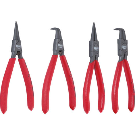 Kstools – Jeu de pinces à circlips 12-25 mm – Acier chrome vanadium extra-fin – Pointes coudées 90° – Poignées en caoutchouc – 4 pièces (1/2)