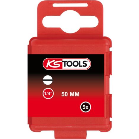 1/4" Embout de vissage Fente, 50mm, 10mm, pack de 5 (1/2)