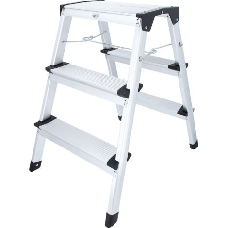 Ks Tools – Escabeau en aluminium pliable 150 kg – Hauteur 600 mm – Largeur 440 mm – Pour travaux sur véhicules de grande hauteur
