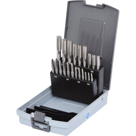 Ks Tools – Coffret de tarauds HSS 21 pcs – Acier rapide pour métaux jusqu'à 800 N/mm² – Non revêtus – Box PVC M3-M12
