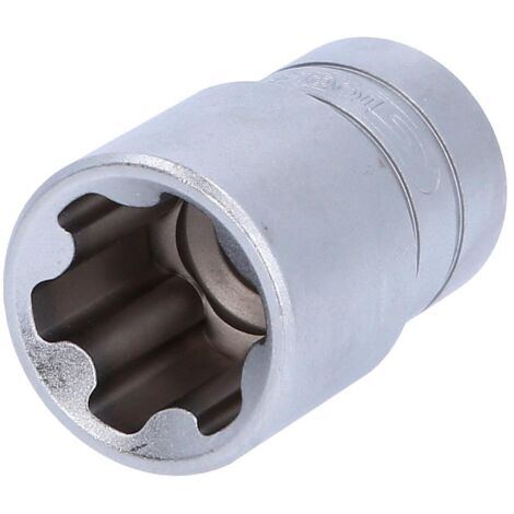 Kstools – Douille Torx-E-Plus 1/2' EPL26 – Longueur 45mm – Finition chrome vanadium – Carré d'entraînement DIN 3120 – Encoche de verrouillage (1/4)