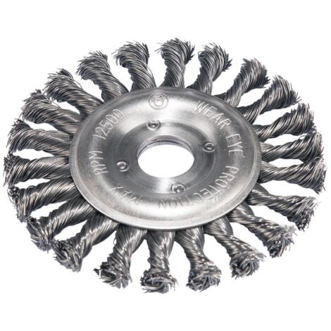 Brosses coniques meuleuses acier inoxydable 0,5mm, Ø 115mm (1/2)