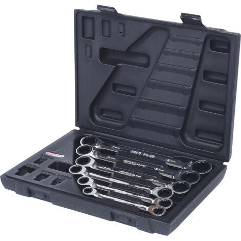 Kstools – Clé à cliquet double 6 pièces – Acier chrome-vanadium – Mécanisme 72 dents – Angle de retour 5° pour usage intensif (1/5)