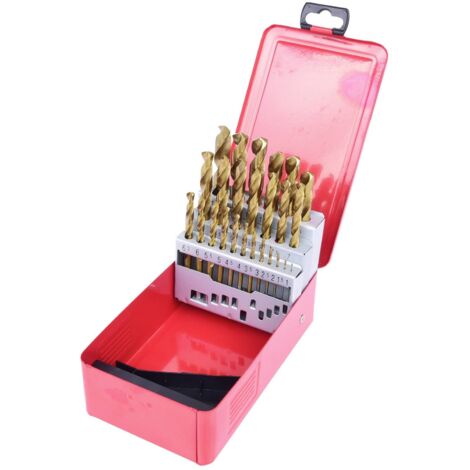 Coffret de forets HSS TiN, en box métal 25 pcs 1-13mm