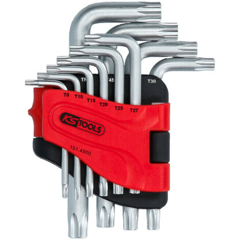 KS TOOLS Jeu de clés mâles coudées Torx, Court, 10 pièces ( 151.4900 ) (1/3)