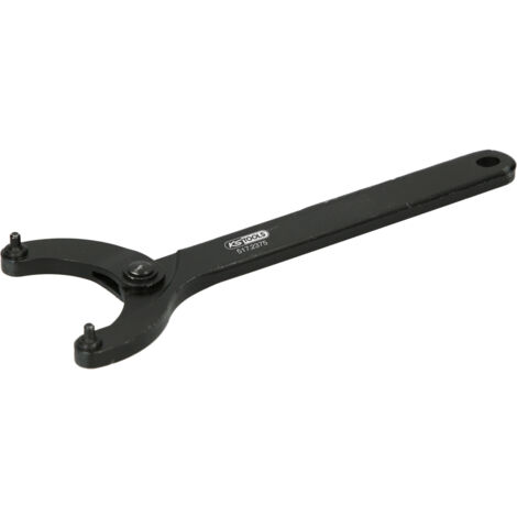 KS Tools - Clé à ergot brunie articulée pour écrous à empreintes sur le dessus, 80 - 125 mm - 517.2377