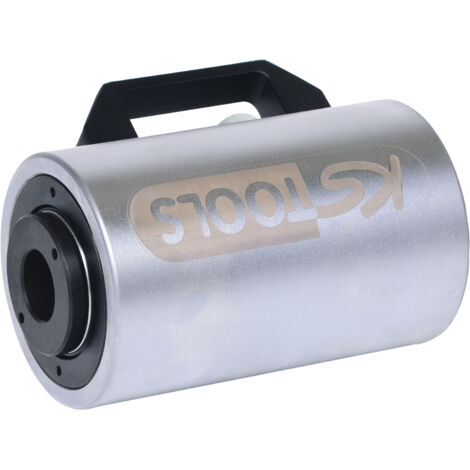 Kstools – Vérin hydraulique creux 20 t – Acier spécial – Force de compression 20 t – Hauteur 164 mm – Course 52 mm – Piston forgé industriel