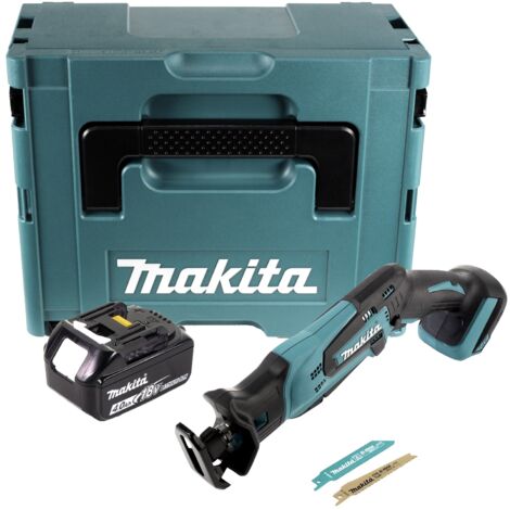 Makita DJR 183 M1J Scie recipro sans fil 18 V + 1x batterie rechargeable 4,0 Ah + Makpac - sans kit chargeur