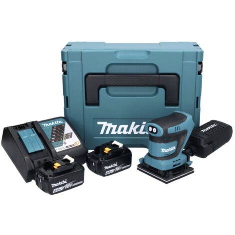 Makita DBO 480 RMJ ponceuse orbitale sans fil 18 V 112 x 102 mm + 2x batterie 4,0 Ah + chargeur + Makpac