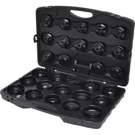 Coffret de cloches pour filtre à huile 3/8'' + 1/2'', 30 pcs - KS TOOLS - 150.9350