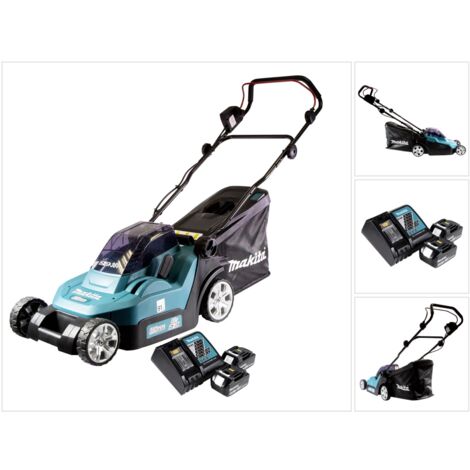 Makita – Tondeuse à batterie 36V avec 2 batteries 3.0Ah – Largeur de coupe 38 cm – Bac de ramassage 40L – Technologie XPT pour protection optimale - CM 40 L (1/5)