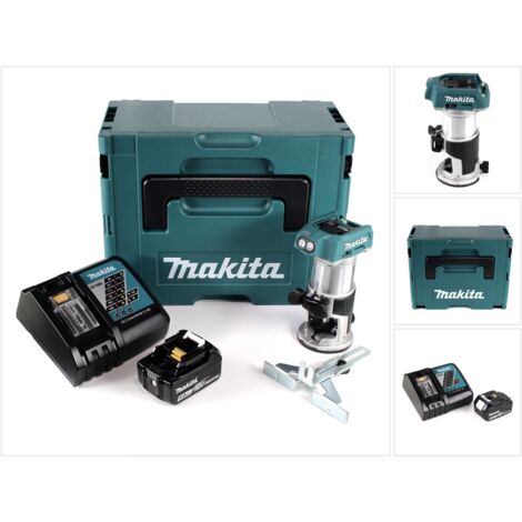Makita DRT 50 RT1J fraiseuse multifonction sans fil brushless 18V + 1x batterie 5,0 Ah + chargeur rapide en Makpac 3 (1/5)