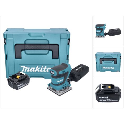 Makita DBO 484 F1J Ponceuse vibrante sans fil 18 V 112 x 102 mm + 1x batterie 3,0 Ah + Makpac - sans chargeur (1/5)