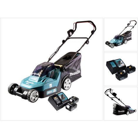 Makita – Tondeuse à gazon sans fil 36V – Moteur Brushless – Largeur de coupe 43 cm – 2 batteries 3,0Ah – Chargeur rapide inclus (1/5)