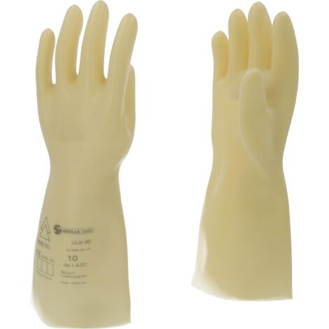 Ks Tools – Gant isolant électrique taille 10 – Classe 00 conforme DIN EN 60903 – Protection diélectrique 500V – Latex naturel blanc
