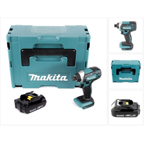 Makita DTD 152 Y1J 18V Li-Ion Visseuse à chocs sans fil avec boîtier Makpac + 1x Batterie BL 1815 N 1,5 Ah Li-Ion - sans Chargeur
