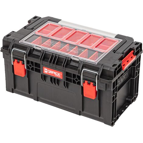 Boîte à outils empilable 26l IP66 – Dimensions 535 x 327 x 277 mm – 10 séparateurs et 5 compartiments – Pour chantiers humides – Qbrick System