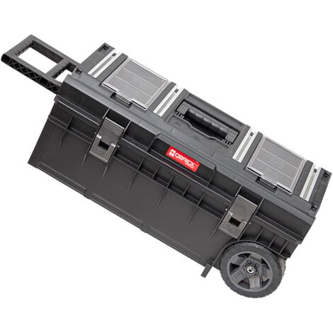 Qbrick – Caisse à outils mobile 793 x 385 x 322 mm – 50 litres – Compartiments réglables pour outils longs – Rails de montage en aluminium - MM 50 L