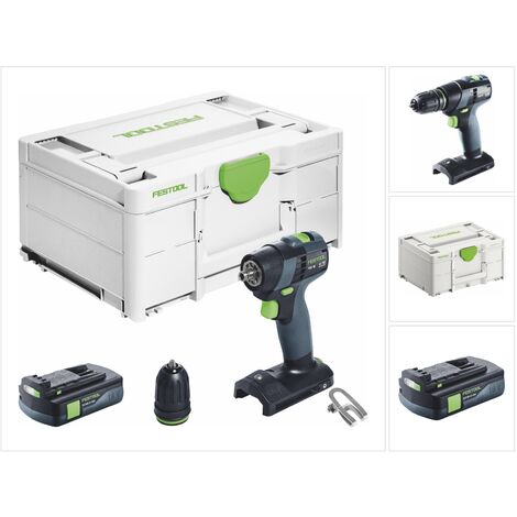 Festool – Perceuse-visseuse sans fil 18V 40Nm – Moteur Brushless – 1 batterie 3,0Ah – Systainer inclus – Pour espaces confinés - 18-Basic (1/5)