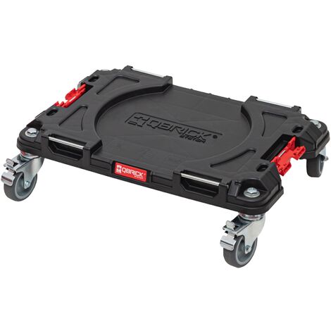 Qbrick – Chariot de transport 506 x 325 x 140 mm – 4 roues pivotantes avec 2 freins – Charge maximale 100 kg – Étriers en aluminium