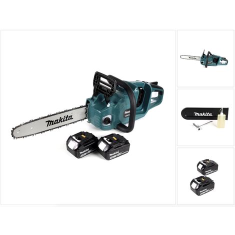 Makita DUC 355 M2 Tronçonneuse à chaîne sans fil 36V ( 2x18V ) Brushless 35 cm + 2x 4,0 Ah batterie - sans chargeur (1/5)