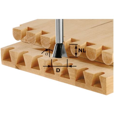 Festool – 490996 Fraise à queue d'aronde HW S8 D20mm – Longueur utile 17mm – Angle 15° – Pour assemblages bois dur