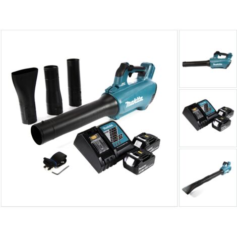 Makita – Souffleur à batterie 18V – Moteur Brushless – 2 batteries 3,0Ah – Vitesse d'air 52,1 m/s – Idéal pour espaces sensibles au bruit