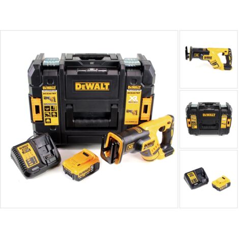 DeWalt DCS 367 P1 Scie sabre sans fil 18V brushless + Coffret de transport TSTAK + 1x Batterie 5,0 Ah + Chargeur (1/5)