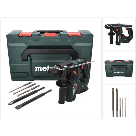 Marteau perforateur sans fil 18V – Énergie de frappe 1.3 J – Moteur Brushless – Pour béton et maçonnerie – Coffret metaBOX avec accessoires (1/5)