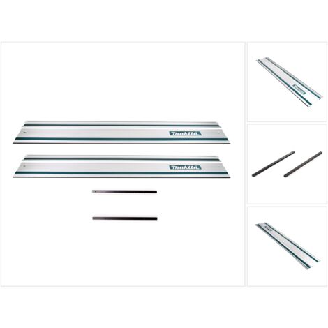 Makita – Set de 2 rails de guidage 1000mm – 2 jonctions pour rail de guidage – Aluminium extrudé – Pare-éclats remplaçable antidérapant