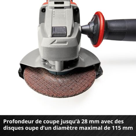 Einhell Meuleuse d'angle Ø115mm sans fil TE-AG 18/115-2 Li Solo Power X-Change (18 V, profondeur de coupe de 28 mm) Livré sans Batterie ni Chargeur
