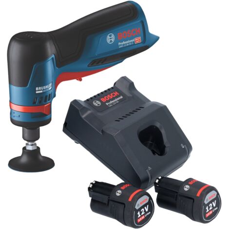 Bosch Professional – Meuleuse droite sans fil 12V – Moteur Brushless – Vitesse 5000-15000 min-1 – 2 batteries 3,0Ah – Pour ponçage et ébarbage métal - 12V-50