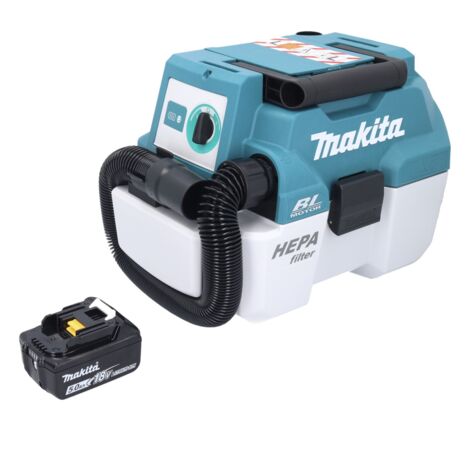 Makita DVC 750 LT1 Aspirateur sans fil LXT 18 V 67 mbar 7,5 l Brushless + 1x batterie 5,0 Ah - sans chargeur