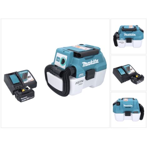 Makita DVC 750 LRG1 Aspirateur à batterie LXT 18 V 67 mbar 7,5 l Brushless + 1x batterie 6,0 Ah + chargeur